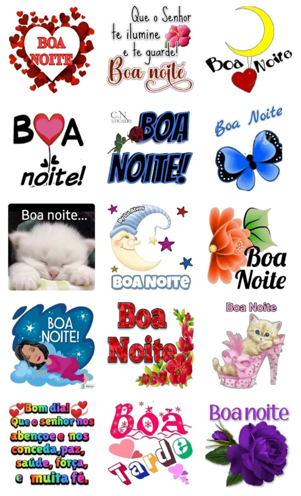 figurinhas, bom dia, boa noite